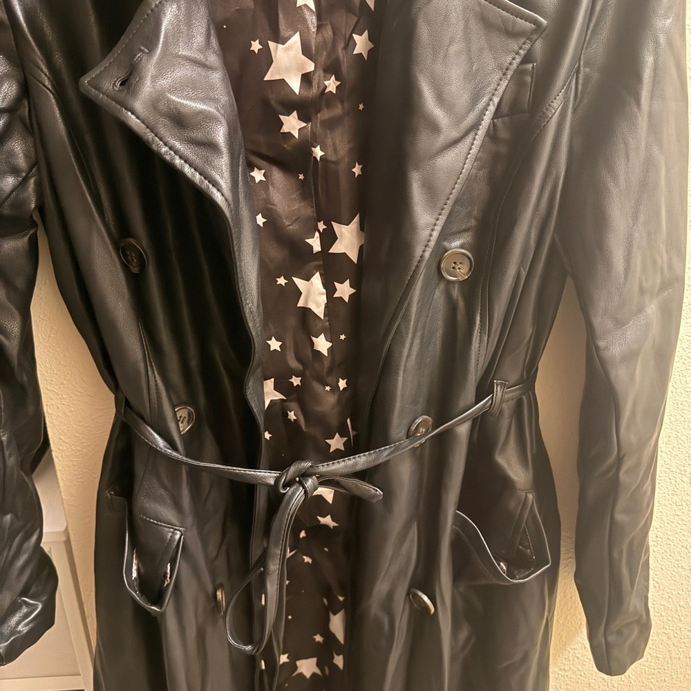 Avec Les Filles Black Trench Coat - Picture 3 of 6